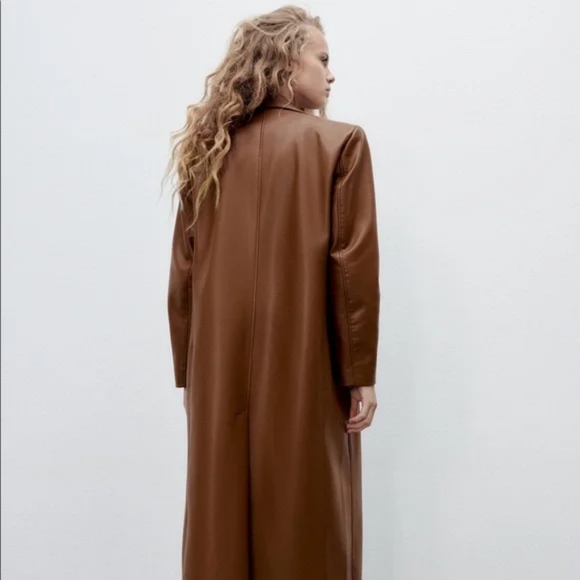 Zara faux leather trench coat - Picture 5 of 12